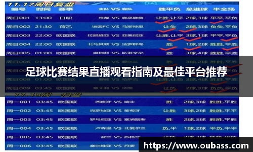 足球比赛结果直播观看指南及最佳平台推荐